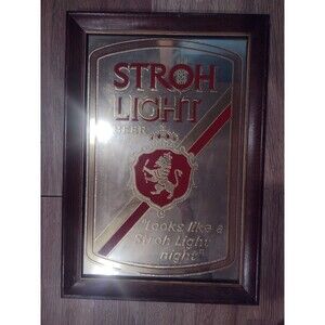 Vintage Stroh Light Beer mirror fair/good condition